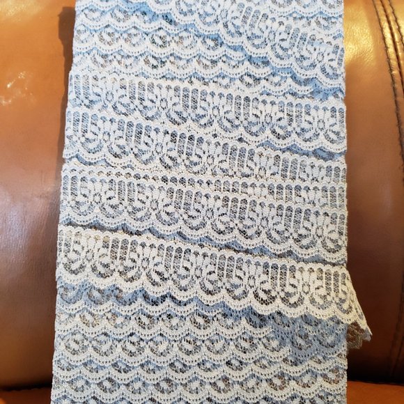 Chantilly Lace Trim - 1" x 5 yards - Cornflower Blue - Picture 2 of 7